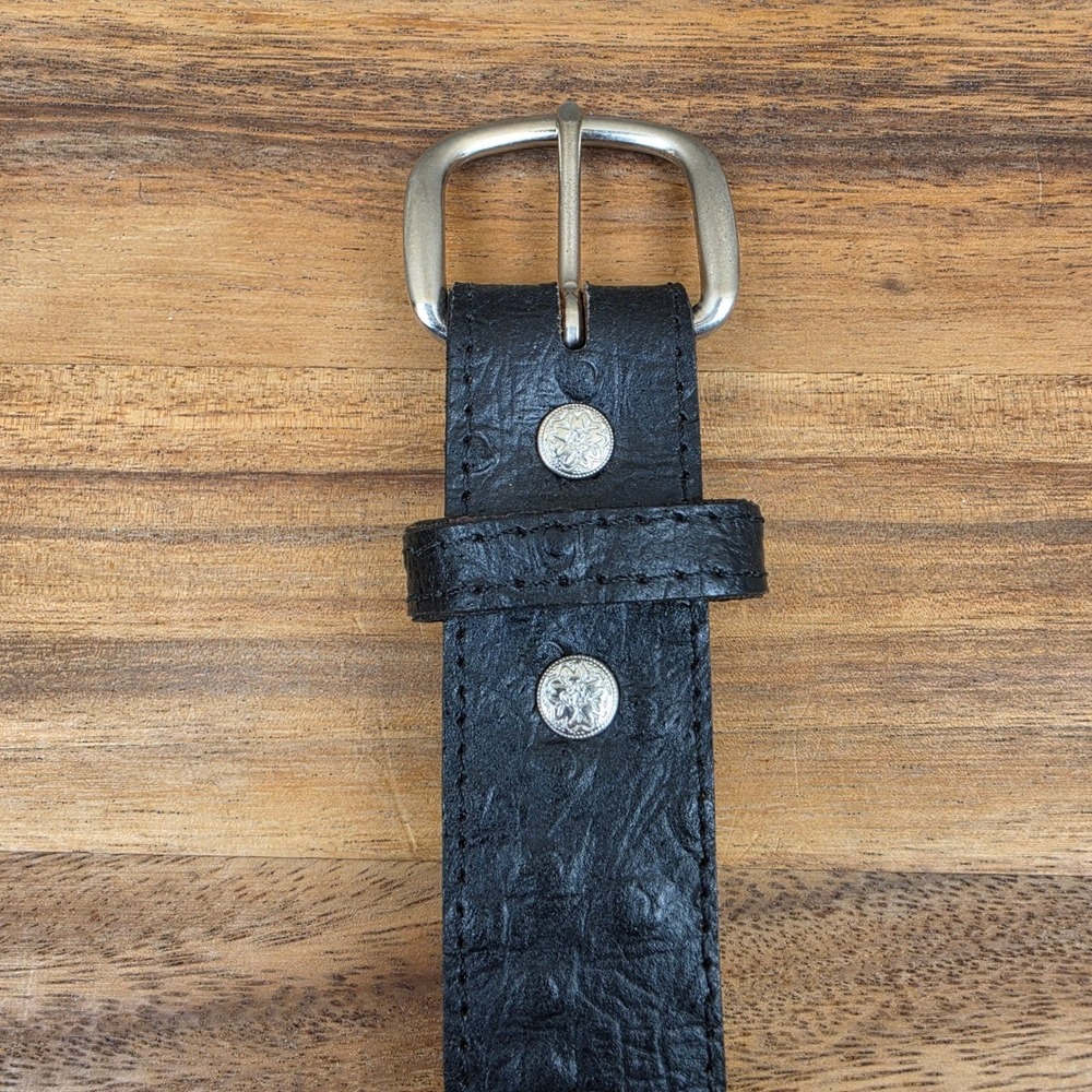 Brud LeBoeuf Handcrafted Black Full Quill Ostrich Leather Belt Size 42 Western - Picture 3 of 6